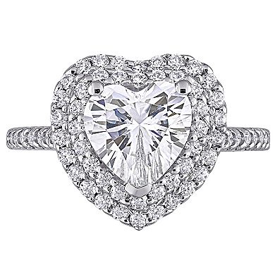 Stella Grace 10k White Gold 2 5/8 Carat T.W. Lab-Created Moissanite Heart Engagement Ring