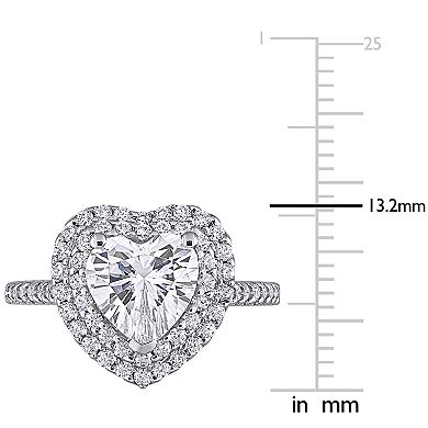 Stella Grace 10k White Gold 2 5/8 Carat T.W. Lab-Created Moissanite Heart Engagement Ring