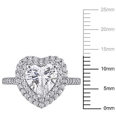 Stella Grace 10k White Gold 2 5/8 Carat T.W. Lab-Created Moissanite Heart Engagement Ring