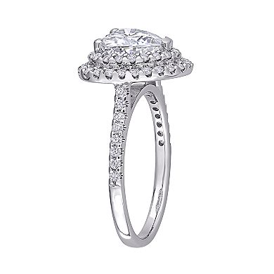 Stella Grace 10k White Gold 2 5/8 Carat T.W. Lab-Created Moissanite Heart Engagement Ring