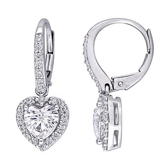 Stella Grace 10k White Gold 2 Carat T.W. Lab-Created Moissanite Leverback Earrings