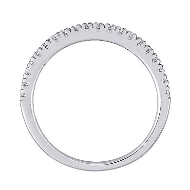 Stella Grace 10k White Gold 1/5 Carat T.W. Lab-Created Moissanite Anniversary Ring