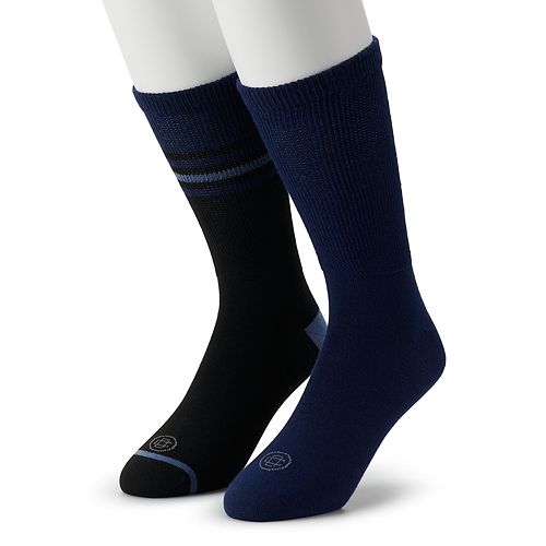 Men's Doctor's Choice 2-pack Diabetic Non-Cushioned Crew Socks