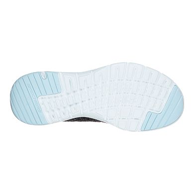 skechers black flex appeal 3.0 high tides trainers