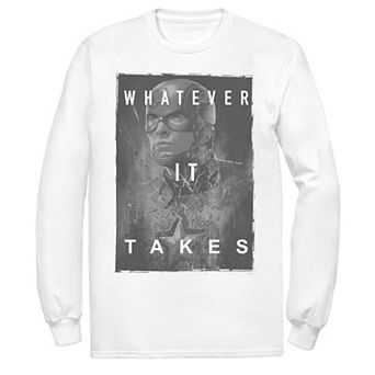Men's Marvel Avengers Endgame Captain America What Ever It Takes Poster Long Sleeve Graphic Tee