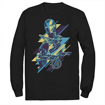 Men's Marvel Avengers Endgame Abstract Blue Hue Group Shot Logo Long Sleeve Graphic Tee