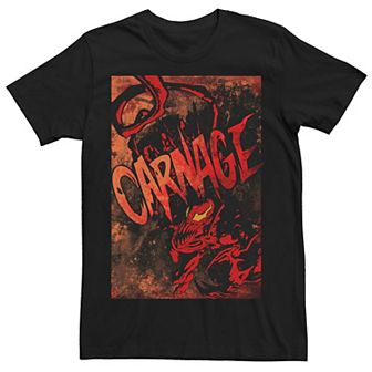 Men's Marvel Carnage Epic Carnal Red Logo Character Poster Graphic Tee