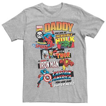 Men's Marvel Avengers Father's Day Retro Comic Graphic Tee
