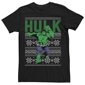 Men's Marvel Hulk Retro Ugly Christmas Graphic Tee
