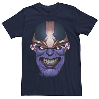 Men's Marvel Thanos Grinning Face Graphic Tee