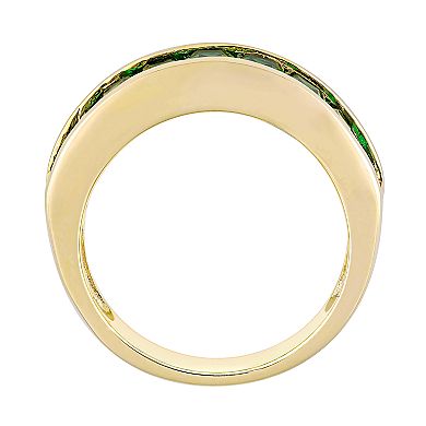 Stella Grace 18k Gold Over Silver Lab-Created Emerald Anniversary Band