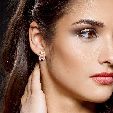 Stella Grace Sterling Silver Colorful Lab-Created Sapphire Earrings