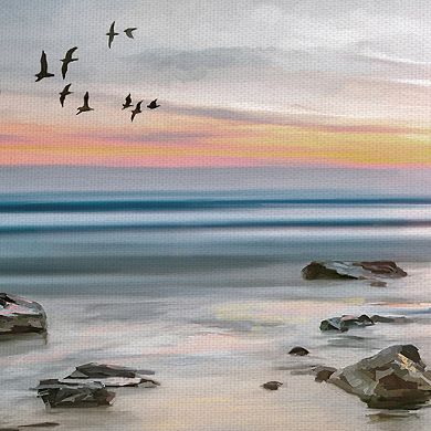 Masterpiece 'Sunset Flight' Canvas Wall Art