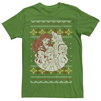 Men's Disney Princess Circle Group Shot Ugly Christmas Tee