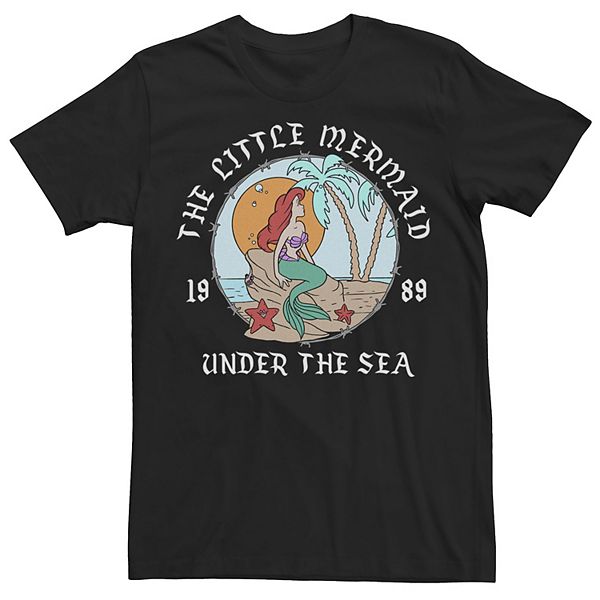 Disney's The Little Mermaid Ariel Vintage Circle Portrait Logo Men's Tee