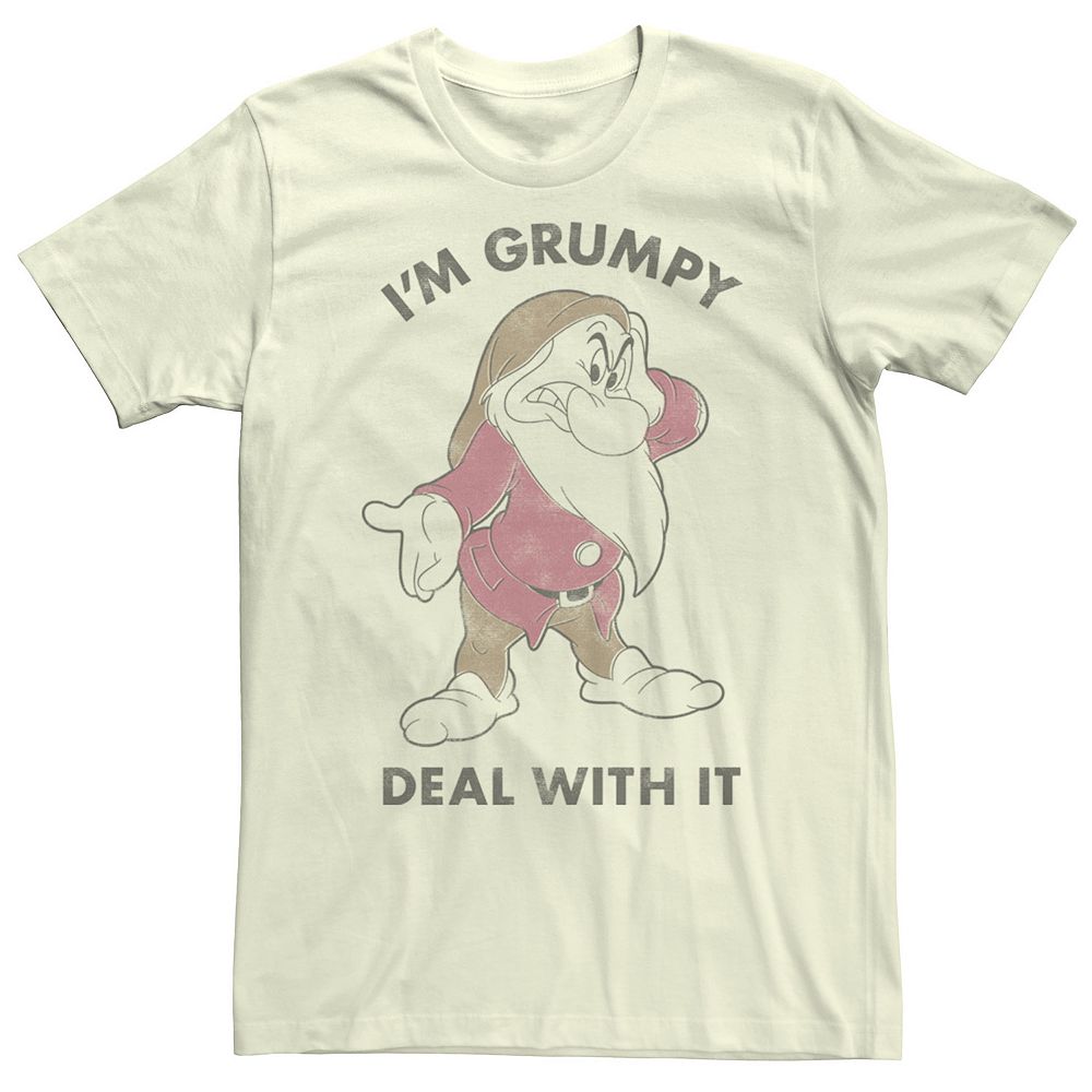 Disney's Snow White Men's I'm Grumpy Deal With It Portrait Tee