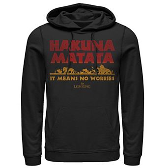 Disney's The Lion King It Means No Worries Group Shot Gradient Logo Men's Hoodie