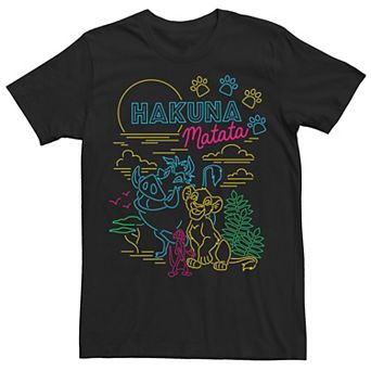 Disney's The Lion King Neon Outline Group Shot Men's Tee