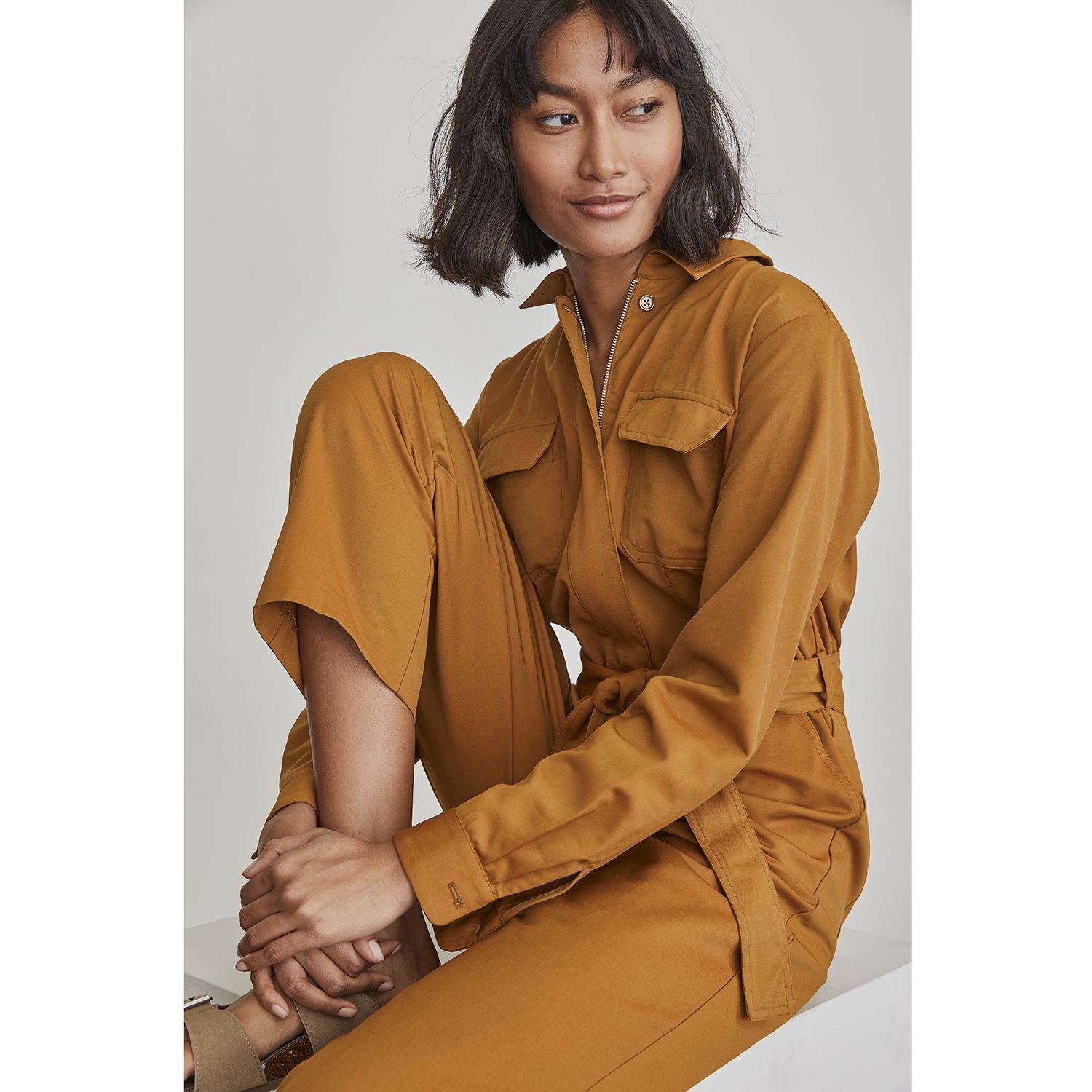 tan jumpsuit womens