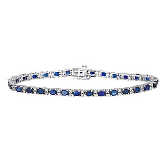 HDI Sterling Silver 1/2 Carat T.W Diamond & Sapphire Bracelet