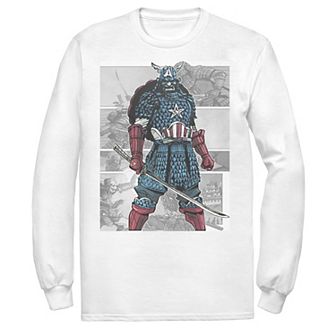 Men's Marvel Captain America Samurai Comic Scenes Tee