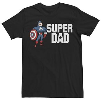 Men's Marvel Father's Day Captain America Super Dad Portrait Tee