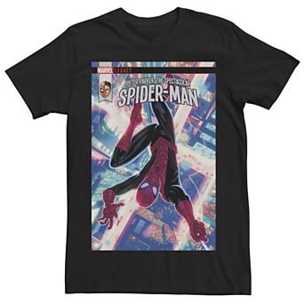 Men's Marvel Spider-Man City Lights Comic Cover Tee