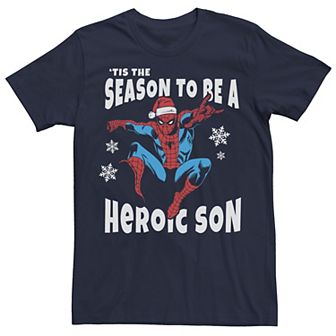 Men's Marvel Spider-Man Season To Be A Heroic Son Tee