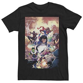 Men's Marvel Champions Answer A Call Comic Cover Tee