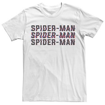 Men's Marvel Spider-Man Word Stack Distorted Logo Tee