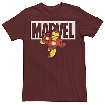 Men's Marvel Iron Man Chibi Flying Logo Outline Tee