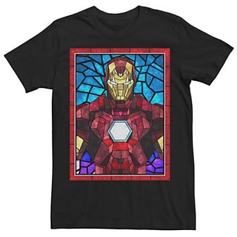 Men's Marvel Iron Man Stained Glass Portrait Tee
