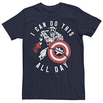 Men's Marvel Captain America Do This All Day Vintage Portrait Tee