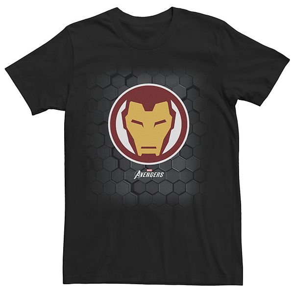 men s marvel gamerverse iron man symbol hexagon background tee