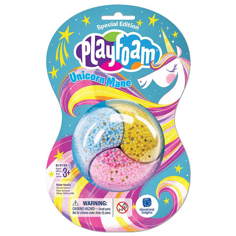Educational Insights Playfoam 12-Pack Jumbo Pods Unicorn Mane, Multicolor