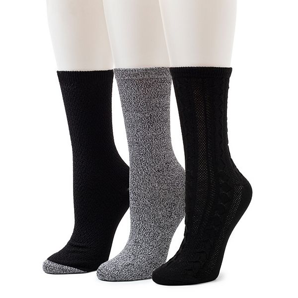 Women's Cuddl Duds® Everyday 3-pack Crew Socks