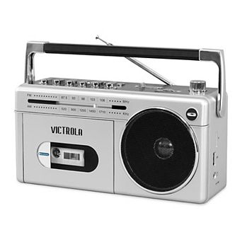 Victrola Mini Bluetooth AM/FM Radio Boombox with Cassette Player & Recorder