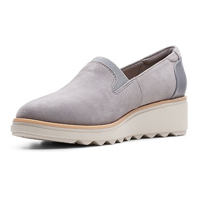 Clarks sharon dolly suede wedge loafer online