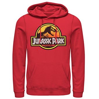 Men's Jurassic Park Sunset Circle Logo Outlined Graphic Hoodie