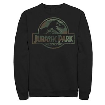 Men's Jurassic Park Camo Fossil Logo Graphic Fleece Pullover