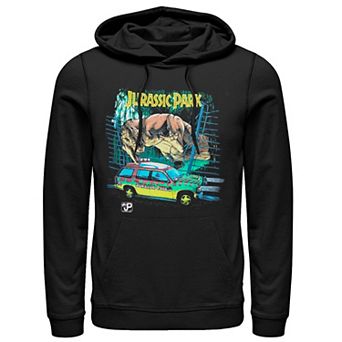 Men's Jurassic Park Vintage Safari Drive Scene Graphic Hoodie