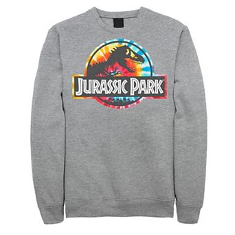 Men's Jurassic Park Tie Dye Circle Logo Graphic Fleece Pullover