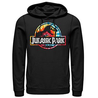 Men's Jurassic Park Tie Dye Circle Logo Graphic Hoodie