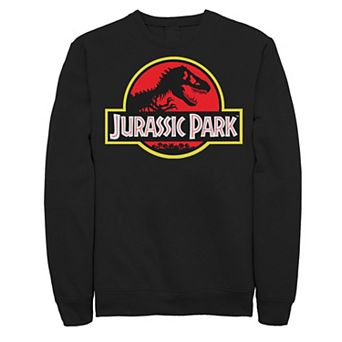 Men's Jurassic Park Red & Yellow Outline Logo Graphic Fleece Pullover
