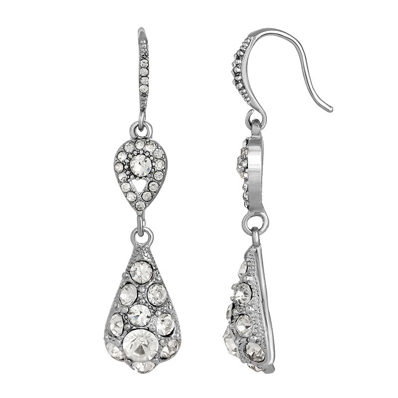 63873794 1928 Silver-Tone Crystal Drop Earrings, Womens, Mu sku 63873794
