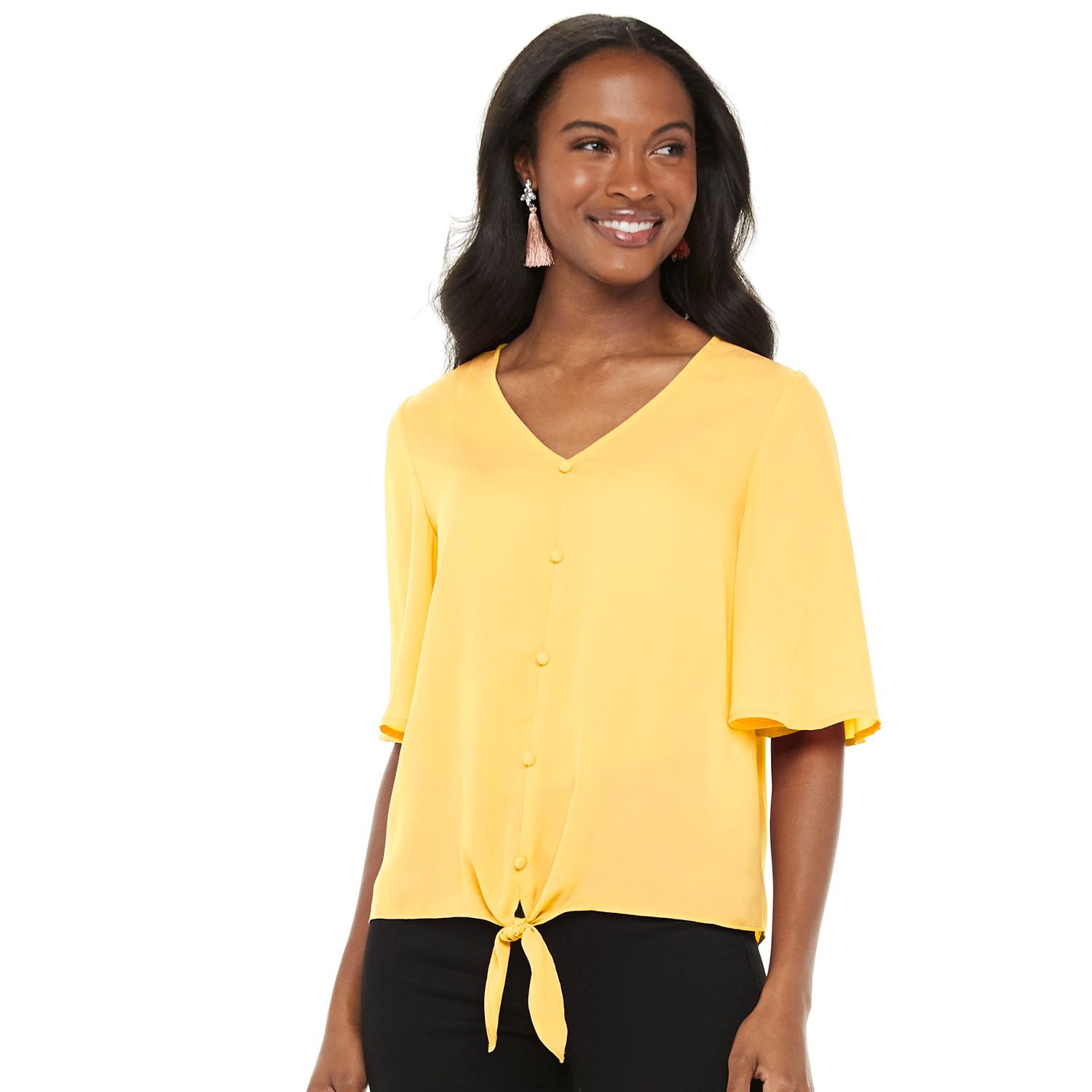 kohls yellow tops