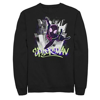 Men's Marvel Spider-Man Spiderverse Graffiti City Graphic Fleece Pullover