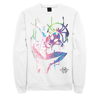 Men's Marvel Spiderverse Watercolor Spidey Pose Graphic Fleece Pullover