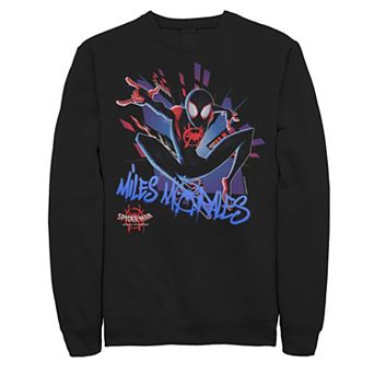 Men's Marvel Spiderverse Spidey Graffiti Explosion Graphic Fleece Pullover