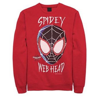 Men's Marvel Spiderverse Spidey Web Head Graphic Fleece Pullover